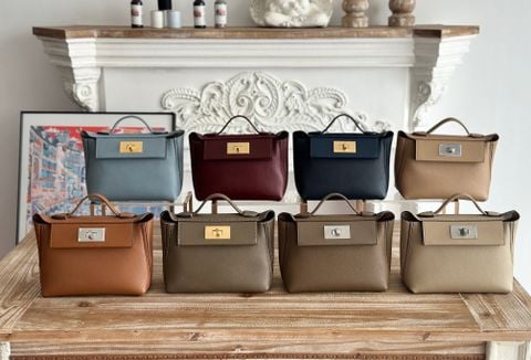 TÚI XÁCH NỮ H M 24/24 MINI EVERCOLOR PHỐI SWIFT LEATHER PHOM MỀM SANG TRỌNG 29CM