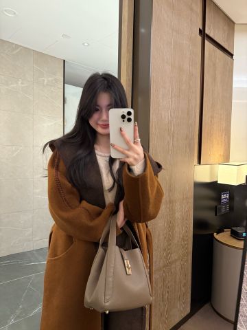ÁO KHOÁC DÀI NỮ M M – DOUBLE-FACE TWO-TONE ROBE COAT, LEN PHA CASHMERE
