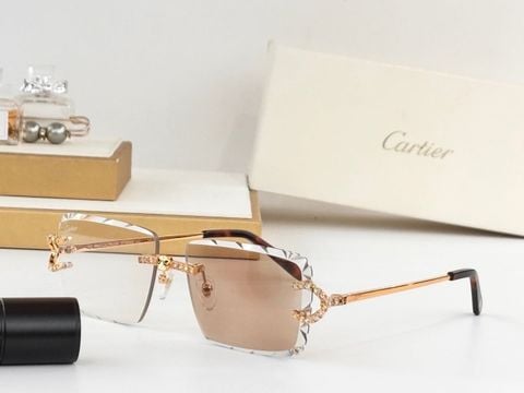 KÍNH MẮT NỮ CARTI RIMLESS VÀNG ĐÍNH ĐÁ SANG TRỌNG MẮT CHUYỂN MÀU KHI GẶP TIA UV