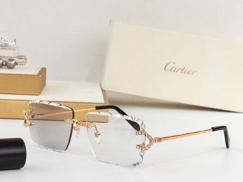KÍNH MẮT NỮ CARTI RIMLESS VÀNG ĐÍNH ĐÁ SANG TRỌNG MẮT CHUYỂN MÀU KHI GẶP TIA UV