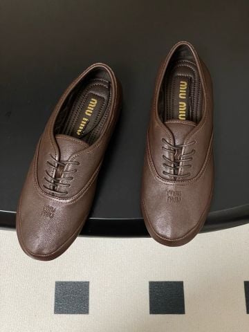 GIÀY BÚP BÊ NỮ MM DA CỪU MỀM PHOM OXFORD RETRO DÂY BUỘC THANH LỊCH