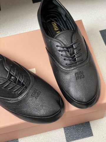 GIÀY BÚP BÊ NỮ MM DA CỪU MỀM PHOM OXFORD RETRO DÂY BUỘC THANH LỊCH