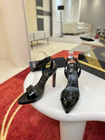 SANDAL CAO GÓT NỮ LBT FANNYLOVE ALTA 120 DA BÊ BÓNG MŨI NHỌN GÓT ĐIÊU KHẮC 12CM
