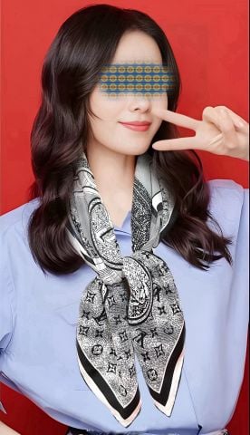 Khăn lụa vuông nữ L*V 90×90cm họa tiết Cherry Blossom Monogram