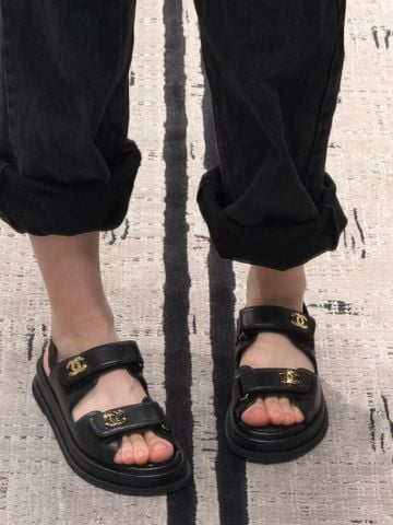 SANDAL NỮ CN QUAI DÁN DOUBLE C ĐẾ PLATFORM ÊM CHÂN PHOM TRẺ SANG
