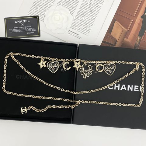 DÂY EO TRANG SỨC NỮ CN CHARM DOUBLE C – TRÁI TIM & CỎ 4 LÁ, PHỐI LAYER 2 TẦNG SANG CHẢNH