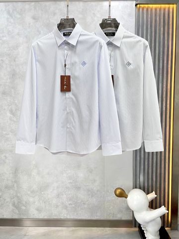 SƠ MI NAM L P PINSTRIPE COTTON SHIRT – VẢI COTTON KẺ SỌC MẢNH, THÊU MONOGRAM NGỰC