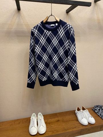 ÁO LEN NAM BBR* CHECK CHÉO JACQUARD – NAVY