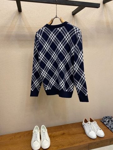 ÁO LEN NAM BBR* CHECK CHÉO JACQUARD – NAVY