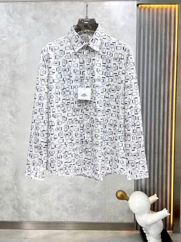 ÁO SƠ MI NAM H M 2025 HỌA TIẾT ETRIERS/STIRRUP MOTIF – VẢI COTTON SHIRT FABRIC NHẬP Ý, PHOM BUTTON-DOWN SANG TRỌNG