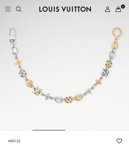 PHỤ KIỆN TÚI NAM NỮ L V SAILOR BAG CHAIN PHỐI KIM LOẠI VÀNG BẠC, CHARM HOA MONOGRAM & LV SIGNATURE