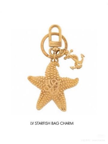 MÓC KHÓA / CHARM TÚI L V STARFISH HÌNH SAO BIỂN PHỐI MỎ NEO KIM LOẠI
