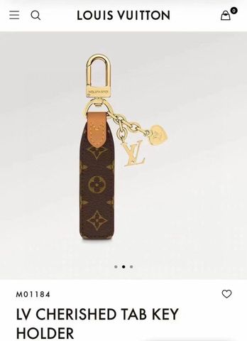 MÓC KHÓA NAM NỮ L V CHERISHED TAB KEY HOLDER MONOGRAM CANVAS PHỐI TAB DA CHARM CHỮ LỒNG & TRÁI TIM