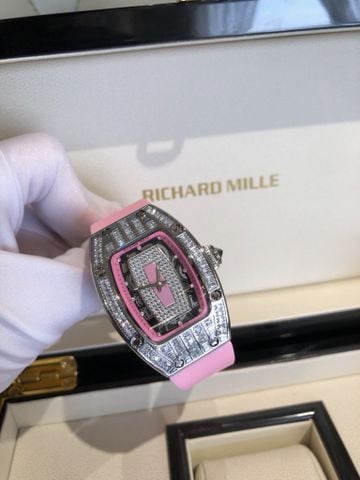 ĐỒNG HỒ NỮ RM 007 FORM TONNEAU LỘ CƠ HAI MẶT NẠM ĐÁ BAGUETTE PHIÊN BẢN NÂNG CẤP