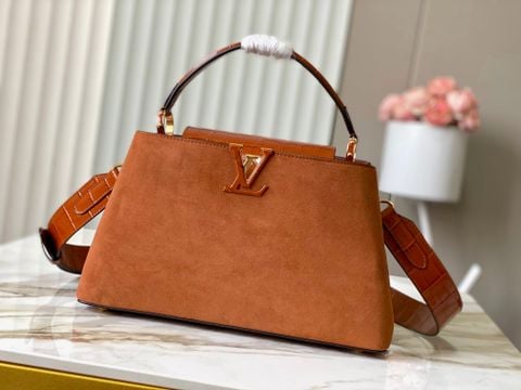 TÚI XÁCH NỮ L V CAPUCINES SOUPLE PHOM MỀM THANH LỊCH PHỐI VÂN DẬP NỔI