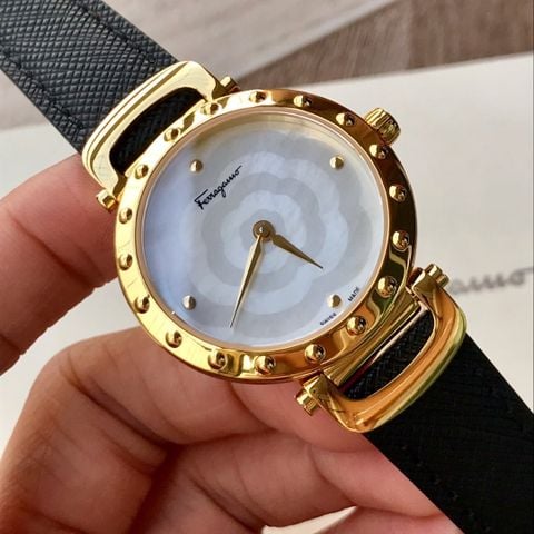 ĐỒNG HỒ NỮ FERR* MẶT XÀ CỪ HOA 6 CÁNH VÀNG PVD THANH LỊCH