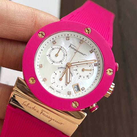 ĐỒNG HỒ NAM NỮ FERR* THỂ THAO CAO CẤP DÂY CAO SU TRẮNG MẶT 40MM CHRONOGRAPH SANG TRỌNG