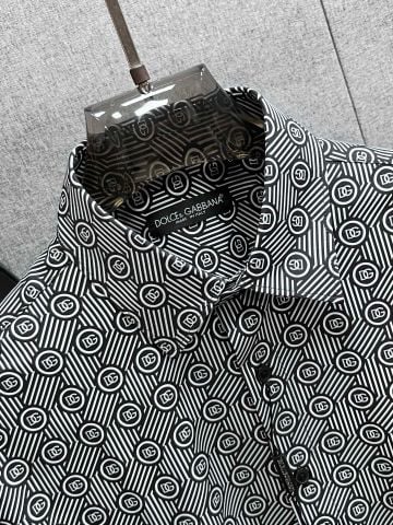 ÁO SƠ MI NAM D G MONOGRAM GEOMETRIC PRINT – COTTON SƠ MI CAO CẤP, HOẠ TIẾT LOGO TOÀN THÂN SANG NỔI BẬT