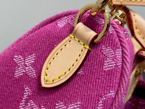 TÚI XÁCH NỮ L V NANO SPEEDY MONOGRAM DENIM KHÓA TÚI TRƯỚC BIỂU TƯỢNG