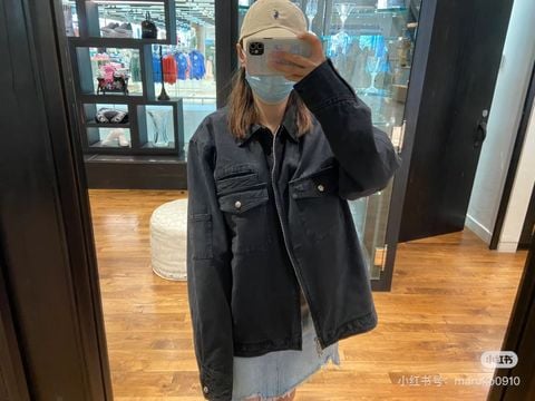 ÁO KHOÁC NAM CH VÂN XƯƠNG CÁ WASH HIỆU ỨNG CỔ ĐIỂN – PHOM RỘNG MẠNH MẼ