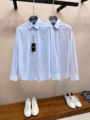 SƠ MI NAM B O S S COTTON Ý SỌC NHUYỄN THÊU NGỰC – PHOM BUSINESS SHIRT CAO CẤP