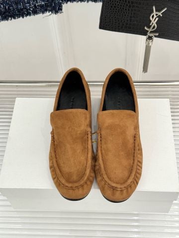 LOAFER NỮ T R DA SUEDE NÂU CAM PHOM PENNY LOAFER CỔ ĐIỂN