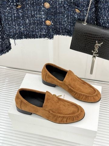 LOAFER NỮ T R DA SUEDE NÂU CAM PHOM PENNY LOAFER CỔ ĐIỂN