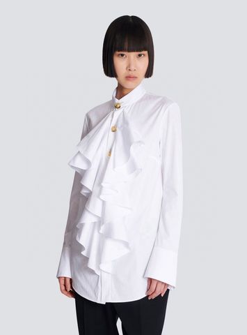 Áo sơ mi nữ bèo nhún 3D BALMAIN