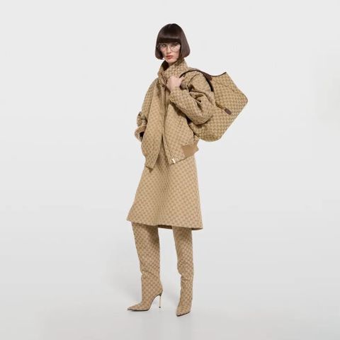 TÚI TOTE NỮ GC GG CANVAS PHOM TOẢ NHẸ, HAI BÊN LINH HOẠT, ĐIỂM NHẤN KIM LOẠI SANG TRỌNG