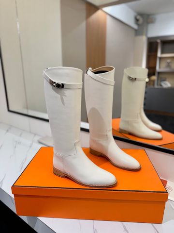 BOOT NỮ HERM JUMPING TRẮNG CAO CẤP DÁNG QUÝ CÔ THANH LỊCH