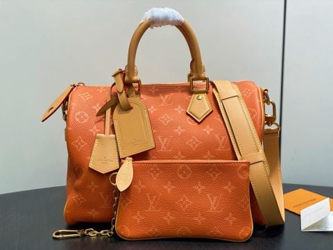 TÚI XÁCH NAM NỮ L V SPEEDY P9 30 DA BÒ VÂN HẠT PHOM PILLOW KÈM POUCH RỜI