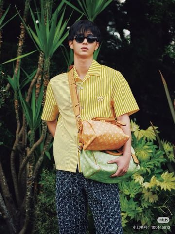 – Áo nam L*V  Sọc Patchwork 2025FW Thu Đông