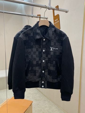 ÁO KHOÁC BOMBER NAM L V DAMOFLAGE DỆT NỔI ĐÍNH HẠT NGỌC TRAI TINH XẢO