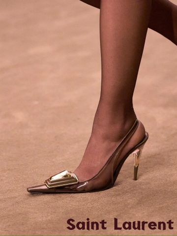 GIÀY CAO GÓT NỮ SL DÁNG SLINGBACK TRONG SUỐT MŨI NHỌN ĐÍNH ĐÁ GÓT 10CM