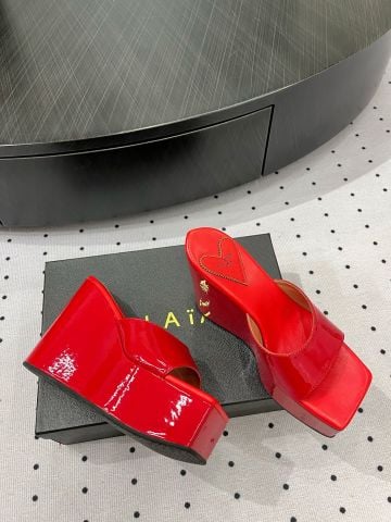 SANDAL ĐẾ XUỒNG ALAI*  DA BÓNG MŨI VUÔNG, GÓT KHỐI 11.5CM