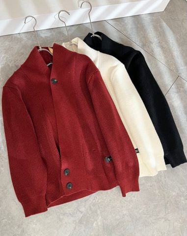 ÁO KHOÁC LEN NAM NỮ CH – DÁNG CARDIGAN CỔ GỌN, CHI TIẾT CROSS KIM LOẠI SANG