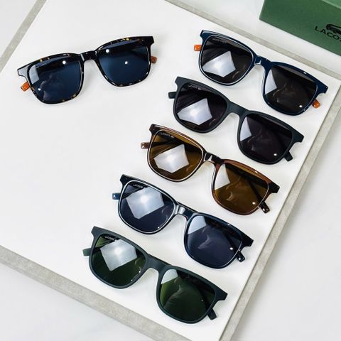 KÍNH MÁT NAM NỮ LACS* FORM VUÔNG TỐI GIẢN LOGO NỔI SANG TRỌNG