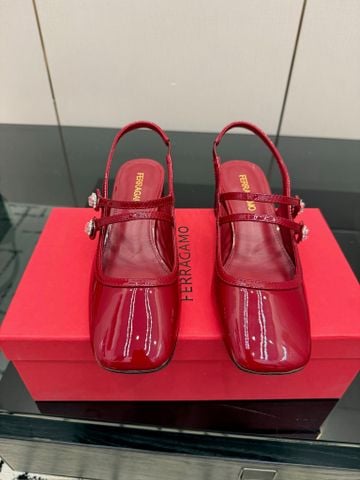 SANDAL NỮ FG DÁNG SLINGBACK MŨI VUÔNG BO MỀM PHỐI QUAI NAPA ĐÍNH ĐÁ SANG TRỌNG