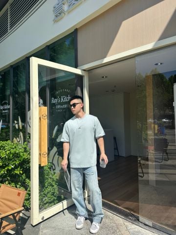 Áo phông nam nữ Loe*We*  T-Shirt phối màu thêu logo