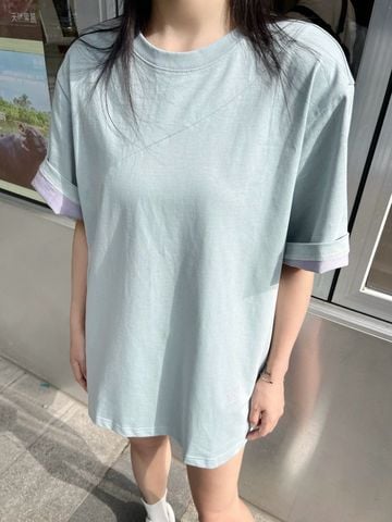 Áo phông nam nữ Loe*We*  T-Shirt phối màu thêu logo