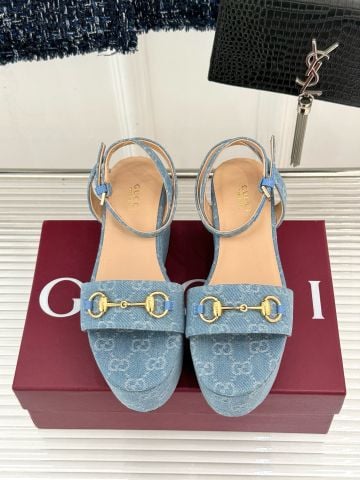 DÉP NỮ G C HORSEBIT DENIM PLATFORM 7.5CM