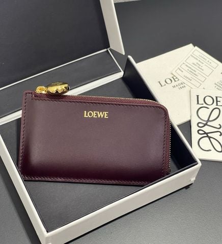 VÍ THẺ NỮ L W PEBBLE COIN CARDHOLDER DA BÊ NAPPA BÓNG MỊN, ĐẦU KHÓA TRANG SỨC