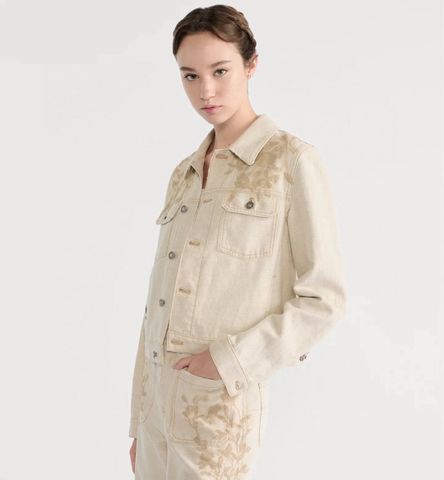 SET DENIM NỮ DR THÊU HOA LILY OF THE VALLEY – JACKET CROP + QUẦN ỐNG SUÔNG ĐỨNG FOR