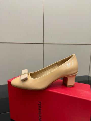 GIÀY CAO GÓT NỮ FGM* VARA NƠ RUY BĂNG PHỦ BÓNG GÓT 5.5CM SANG TRỌNG THANH LỊCH