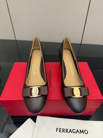 GIÀY CAO GÓT NỮ FGM* VARA BOW GÓT 5.5CM PHOM MŨI TRÒN NƠ GROSGRAIN KHÓA KIM LOẠI