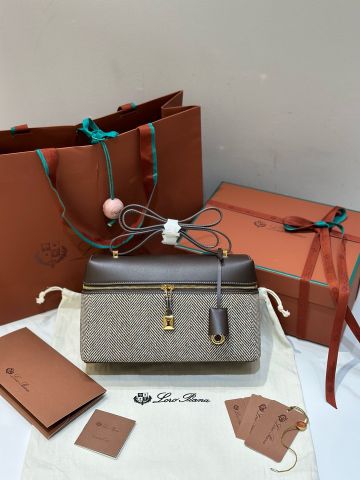 TÚI XÁCH NỮ LORO P VAI ĐEO COTTON LINEN PHỐI DA NÂU THANH LỊCH