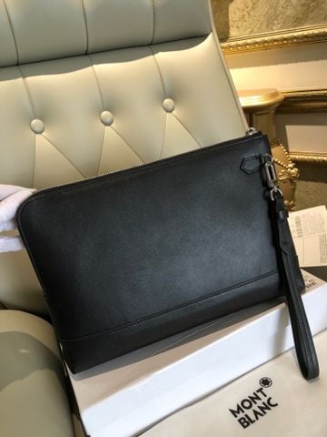 TÚI CẦM TAY NAM Mont* Blanc* SOFT LEATHER CLUTCH ĐEN