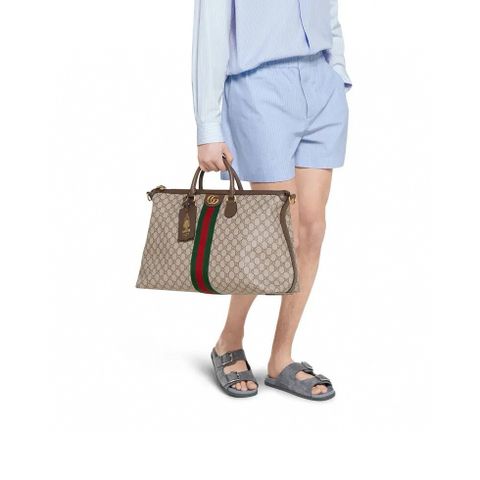 TÚI XÁCH NỮ GUCC* OPHIDIA BOSTON MONOGRAM, SỌC XANH–ĐỎ, MẪU MỚI