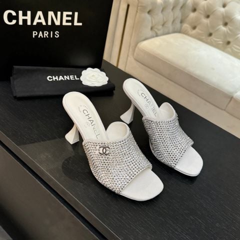 SANDAL CAO GÓT NỮ CN DÁNG MULE ĐÍNH PHA LÊ LẤP LÁNH • GÓT SIGNATURE TÔN DÁNG