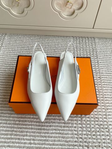 GIÀY BỆT Herme*s LOVER SERIES MŨI NHỌN GÓT MÈO & KHÓA KELLY MINI